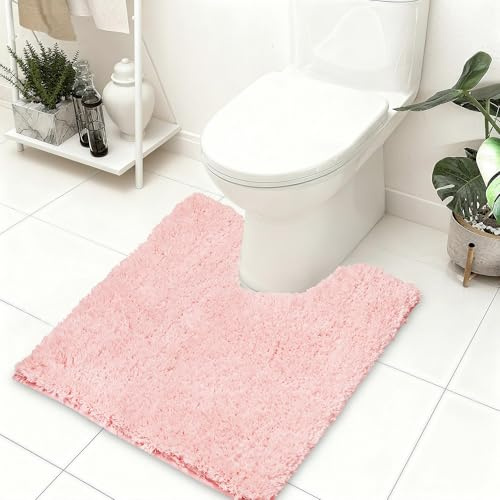 Baahrnom Microfibre Tapis de Bain 50x50 cm,Tapis de WC Contour Antidérapant | Tapis Salle de Bain Lavable Machine, Tapis de Toilette WC Absorbant pour Les Toilettes