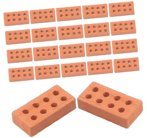 Homoyoyo 100 Pièces de Mini-Briques en Argile pour Maquettes, Jeu de Construction en Briques pour Loisirs Créatifs, Modèle de Brique Murale 8 Trous, Kit DIY pour Garçon et Filles, Décor