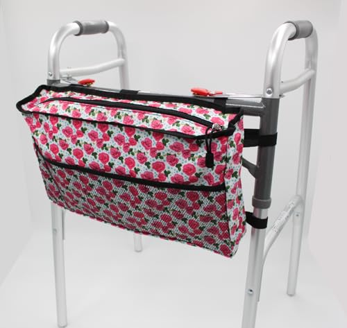 Lifeswonderful - Apron Bag with Storage Pockets for Walking Frames, Zimmer Frames and Walkers (Design 1 - Single Flower)