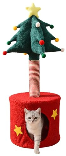 Arbre à chat tour – Lit doux et griffoir pour chatons d'intérieur – Décoration parfaite pour Noël et Halloween