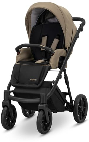 Kunert Ivento 2in1 Kinderwagen mit schwarzem Rahmen und in Braun