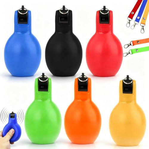 YMTWSRY 6 PCS Hand Squeeze Whistle, Whistles Sports with Lanyard Dog Whistles for Recall Referee Whistle for Teachers Coaches Dog Trainer
