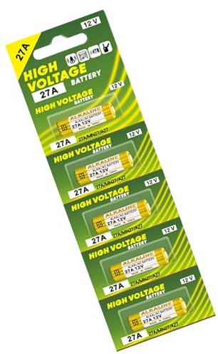 Pilas alcalinas de 27 A, 12 V, 5 unidades / paquete L828 / UM27A / 27AE / K27A / 8LR732 - Juego de baterías secas para timbres y linternas, potencia estable