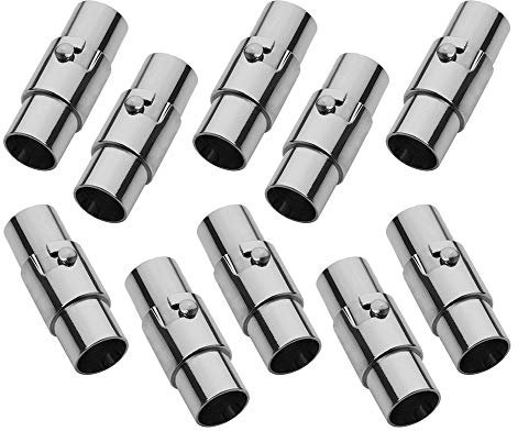 MOAMUN 10 Stück Magnetverschluss Armband, Kordelendkappen Magnetverschluss Kette, Leder Seil Armband Verschluss Verschlüsse für Armbänder für Armbänder Anklet Schmuck machen DIY Handwerk(Schwarz,6mm)