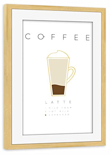 artboxONE Poster mit Rahmen Kiefer 30x20 cm Coffee Latte White von Anna Kozlenko - gerahmtes Poster