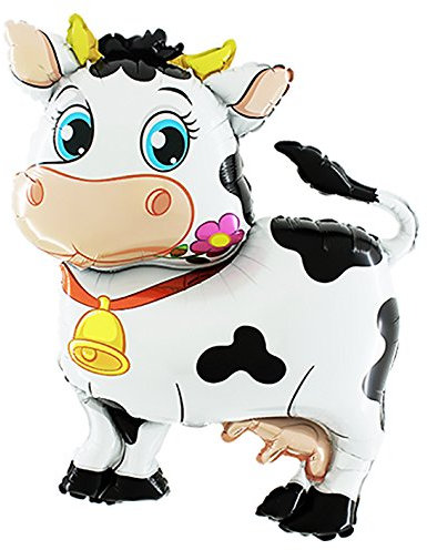 Ballonim® Kuh mit Blume ca. 80cm Luftballons Folienballon Party DekorationGeburtstag