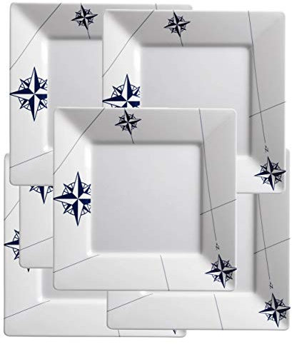 Marine Business Essteller, flach groß, 25x25cm, eckig - Northwind, 6er Set
