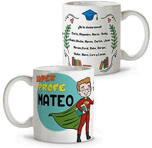 LolaPix Taza para Profesores. Regalos para Profesores. Taza Personalizada. Varios diseños. SÚPER Profesor