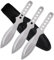 KOSxBO® Set Darts Wurfmesser Silver Edition inkl. Etui 3 hochwertige Kunai Messer - silbernes Wurfmesser Set - Messer werfen für Profis