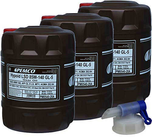 60L Original PEMCO Hypoid LSD 85W-40 GL-5 API LS Getriebeöl + Auslaufhahn