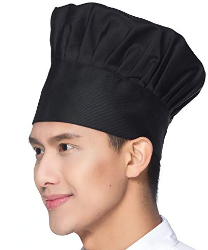 IBLUELOVER Toque Cuisinier Professionnelle Chapeau de Chef Élastique Réglable Bonnet de Cuisine Travail Chef Cap Restaurant Café Chapeau Francais Respirant Maille Chapeau de Gâteau Boulanger