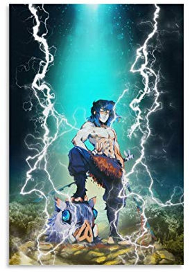 YZLI Anime-Poster Dämonen-Slayer, Hashibira Inosuke, dekoratives Gemälde, Leinwand, Wandkunst, Wohnzimmer, Poster, Schlafzimmer, Malerei, 30 x 45 cm