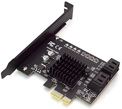 BerryBase 4 Port SATA PCI Express x1 Karte, Marvell 88SE9215 Chipsatz