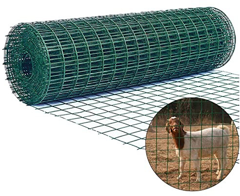 LMstarz PVC Coated Wire Fencing 3FT X 82FT Galvanised Steel Garden Fence