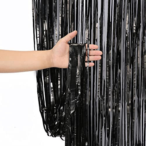 2m/2.5m/3m Foil Door Curtain [2m, Black]