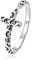 NewL Offener Vintage-Kreuzring, 925er-Sterlingsilber, geprägte Muster, Jesus, Crutfix, Finger, verstellbare Größe 5–9, Ringe für Partyschmuck, fein, Sterling Silber