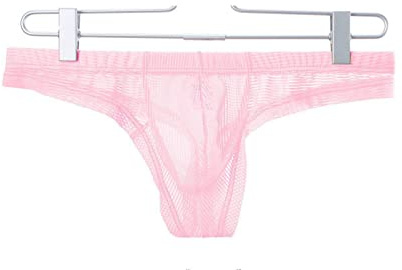 Faringoto Biancheria intima da uomo in rete a vita bassa, slip da uomo traspirante, rosa, L