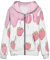 Biyejit Damen Neuheit Print Zip Up Hoodies Langarm Kapuzenpullover Sweatshirt Jacke mit Tasche, Erdbeer-Eis, XXL
