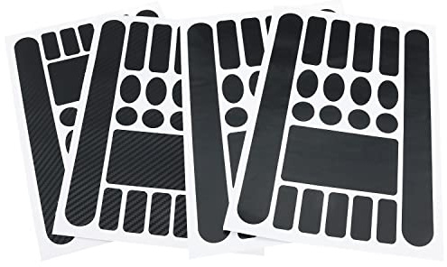 SJZBIN 4PCS Mountain Bike Chain Protective Road Bike Folding Frame Front Fork Bicycle Chainstay Protector Decal Frame Guard Adhesive Film Cover (Matte Black x 2+Carbon Fiber Pattern x 2)