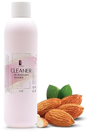 OCIBEL - Cleaner Dégraissant pour Gel et Vernis Semi-Permanent Parfum Amande - 1000 ml (1L) pour Manucure, Faux Ongles et Nail Art
