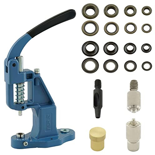 Getmore Crafts Ösenpresse Set mit Hebelpresse, Ösenwerkzeug und 50 Stück Ösen 3 mm, Antik, Messing | Handpresse | rostfreie Metallösen | DIY | für Stoff, Schuhe, Planen, Kleidung..