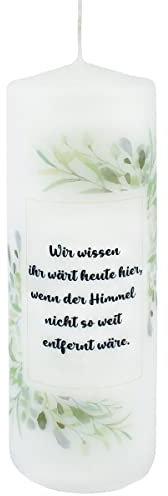 Trauerkerze Wir wissen Ihr wärt Heute Hier... 200 x Ø 70 mm mit Klarsichtkarton