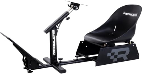 Rebblers Rookie Kart Rennsimulator Cockpit für F1, Touring und GT - Solider Rahmen, Bodenmatte, Kart-Sitz - einstellbare Komponenten