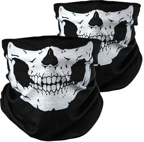 BlackNugget Totenkopf Skelett Skull Halloween Kostüm Multifunktionstuch Multifunktionsschal Schlauchmaske Schlauchtuch Schlauchschal Halstuch Sturmmaske Sturmtuch Funktionstuch Funktionsschal Maske