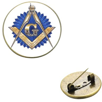 Illuminati Pyramiden-Brosche, Freimaurer-Quadrat und Kompass, Glas-Cabochon, Maurer-Anstecknadel, Mitglieder, Geschenk für Freimaurer, Metall