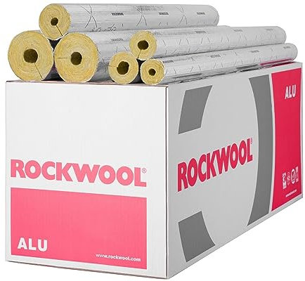 Isolation des tuyaux en laine de roche Rockwool en aluminium laminé WLG 0,035 différentes tailles (35 x 20 mm/1 m)