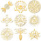 OLYCRAFT 9 Stück 4x4 cm Tarot Themenaufkleber Selbstklebende Metallaufkleber Hexensymbole Wahrsagereiaufkleber Goldene Epoxidaufkleber Für Epoxidharz Kunsthandwerk Wasserflaschendekoration