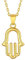 Suplight Silberkette 925 Damen Hand der Fatima Anhänger 18K Vergoldet Halskette Hamsa-Hand eingelegt Muslim Islamische Amulett Gottes Schutz Symbol Herren Modeschmuck Geburtstag Geschenk