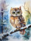 Diymood 5D Diamant Painting Kit Eule - DIY Diamond Painting Tier Bilder Zubehör für Runde Diamond Kreuzstich Stickerei - Dekorative Kunst für Büro und Zuhause - Wandbild 30x40 cm