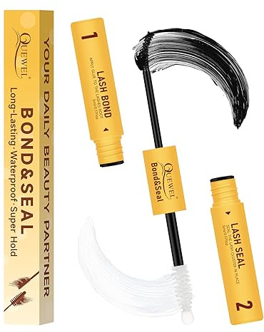 Colle et scellant pour extensions de cils individuelles, tête de brosse améliorée pour une utilisation plus facile, colle et protecteur imperméables et à forte tenue pour les cils en grappe