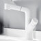 Robinets, robinet de lavabo avec douchette extractible, robinets de lavabo de salle de bain en laiton rétractable eau chaude et froide pivotant mitigeur de salle de bain extractible/blanc