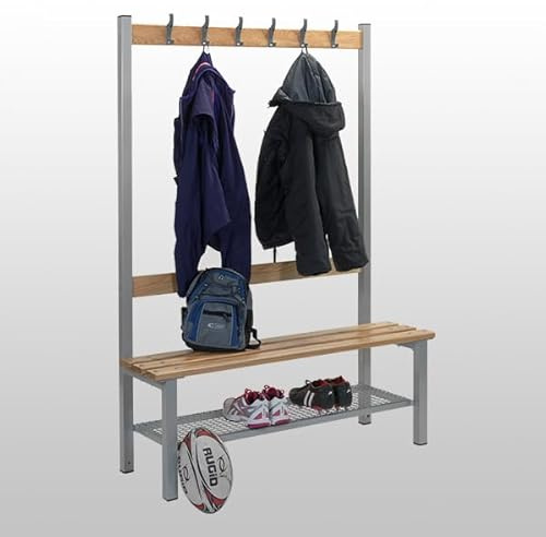 Generic 1000mm Long Changing Room Bench with Hooks & Shoe Shelf, BSSST103