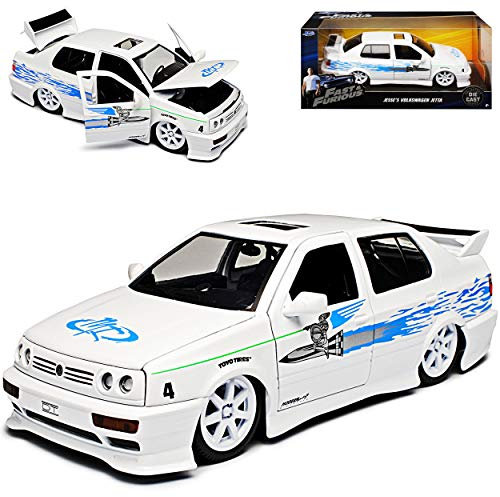 Generisch Volkwagen Jeta III Vento Fast Furiuos Jesse´s 1992-1998 1/24 Jada Modell Auto mit individiuellem Wunschkennzeichen