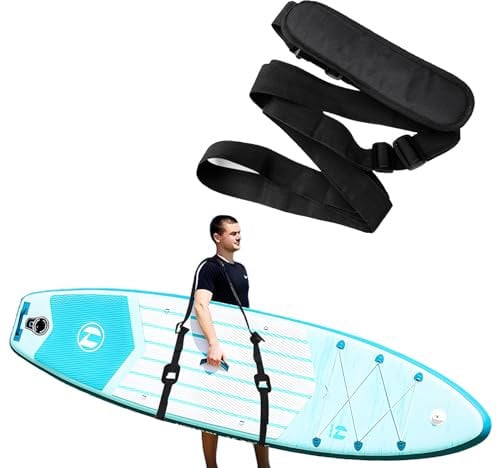 Qaziuy Surfboard Tragegurt Paddelboard Carry Strap,Freisprecheinrichtung SUP Tragegurt mit Gepolsterter Verstellbarer SUP Board Zubehör Tragegurt für Surfbretter, Paddleboard, Longboard, Kajak