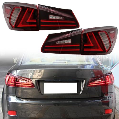 YQINGQ Rücklicht Rückleuchte für Le-xus IS 2006-2013, Auto Rücklicht Montage Bremslicht Blinker Links Rechts Ersatzteile 2PCS