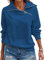 Cuptacc Sweatshirt Damen Pullover Stehkragen Langarm 1/4 Ausschnitt Mit Zipper Pullover Lässig Einfarbig Baisc Tops Damen Blau, XL 46-48