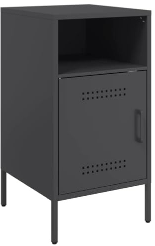 vidaXL Nachttisch Schwarz 36x39x68 cm Stahl