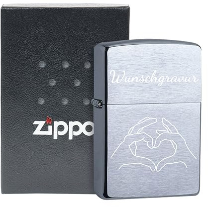 Zippo Feuerzeug mit Gravur, personalisierte Geschenke Männer, Hochzeitstag Geschenk für Mann Freund, Sturmfeuerzeug Männergeschenke, Geburtstagsgeschenk Zippo Zubehör (Ich Liebe Dich)