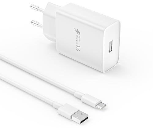 Chargeur USB C Rapide pour Samsung Galaxy A16 A15 A14 A13 A12 4G/5G A06 A05S A04S A55 A54 A35 A34 A53 A33 A32 A52 A25 S24 S23 S22 S21 S20, Compatible Xiaomi, Huawei, Google etc. avec 2m Câble USB C