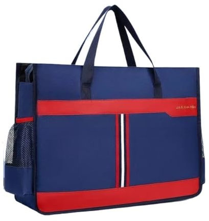 Klemmbrett Einfache Mode A3 Tasche Große Datei Mäppchen A3 Ordner Dokument Organizer Tragbare Lagerung Taschen for Frauen Mappe(Blue)