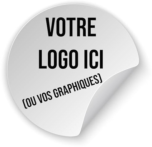 Lot de 100 autocollants personnalisables polyvalents – Insérez votre logo ou votre illustration – Taille sélectionnable de 2 cm à 20 cm – Idéal pour la décoration (Circulaire)