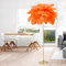 YYUTLUO Moderne Federlampe, Stehlampe Aus Natürlichen Straußenfedern, 160cm Hoch, Goldene Stange Und Sockel, Stehlampe, 3 Farbtemperaturen, G4 Led, Wohnzimmer Kinderzimmer Schlafzimmer (Orange Farbe)