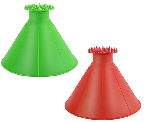 2 Stück Auto-Eiskratzer, Auto-Windschutzscheiben-Schneefräse, Multifunktionaler Magischer Eiskratzer, Kegel-Enteisungswerkzeug, Auto-Schneeschaber-Requisiten