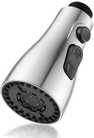 GIONAR 3 Function Kitchen Tap Spray Head Replacement, Pull Out Kitchen Tap Head with 3 Modes, G1/2 Inch Tap Aerator Attachment, Kitchen Faucet Spray Tap Head for Kitchen Bathroom Mixer Faucet Chrome
