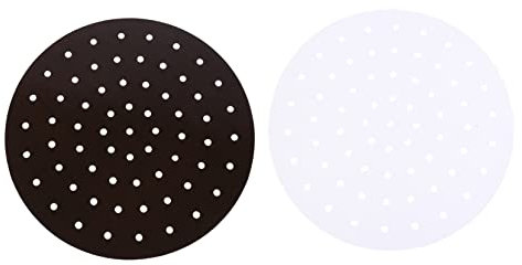 Zerodeko 1set Air Fryer Pad Pot Small Kitchen Appliances Instant Wire Kettle Broiler Pan for Oven Mats Tins Air Fryer Replacement Filters Liners Cool High Temperature Silicone White 2pcs