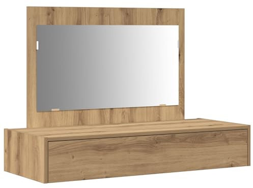 vidaXL Moderner Artisan Eiche Waschtisch mit viel Stauraum für Make-up und Pflege; stilvolle Schlafzimmermöbel, ideal für Erwachsene, solide Konstruktion; 100 x 40 x 70 cm; minimalistisch und elegant.